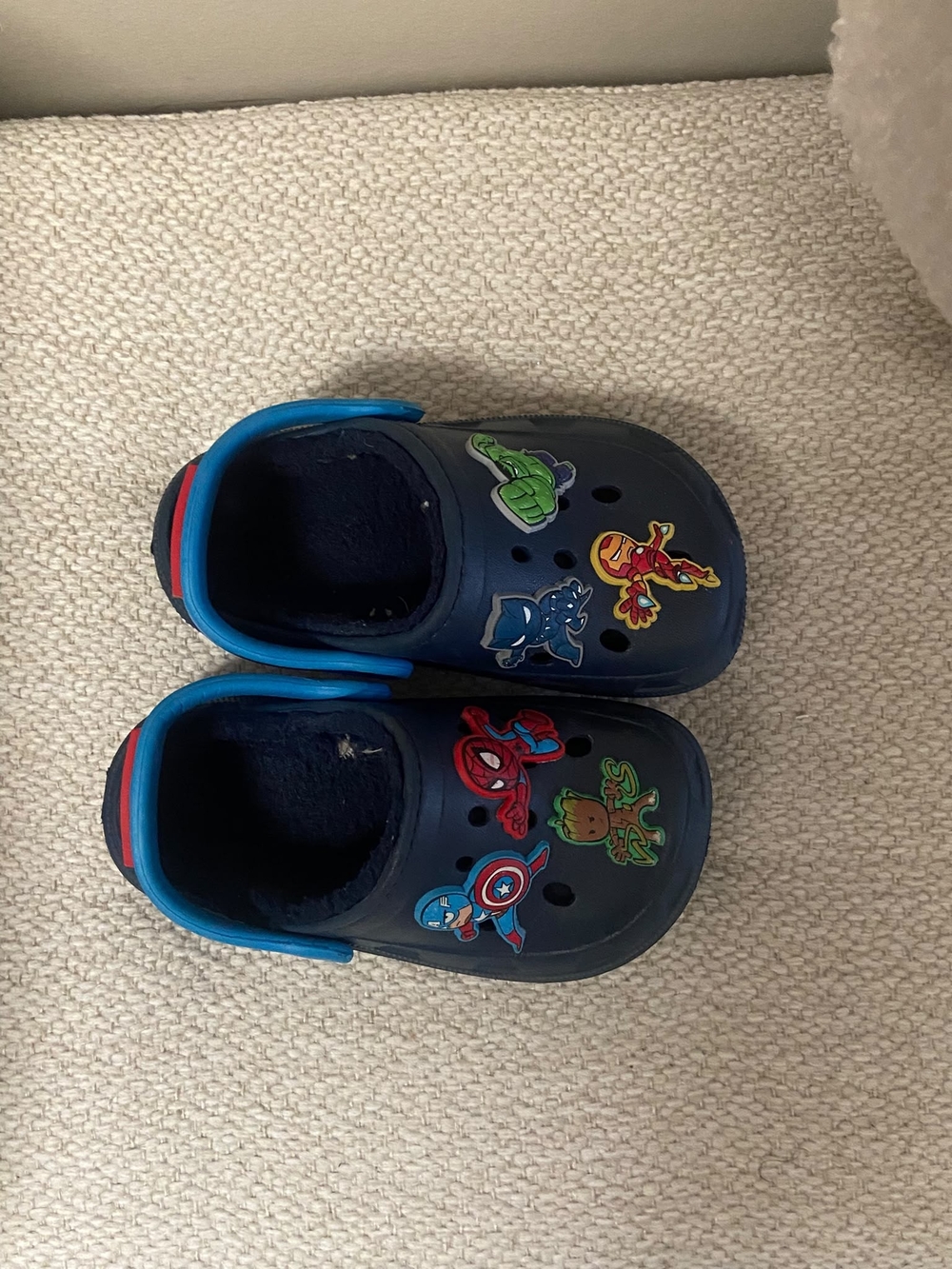 Marvel Kids Navy Blue Slip-On Clog Sandals with Superhero Accents